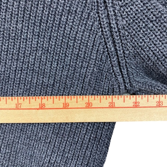 Alan Flusser Sweater Men XL 1/4 Zip Cotton Heather Gray High Neck Traditionalist - Picture 7 of 10